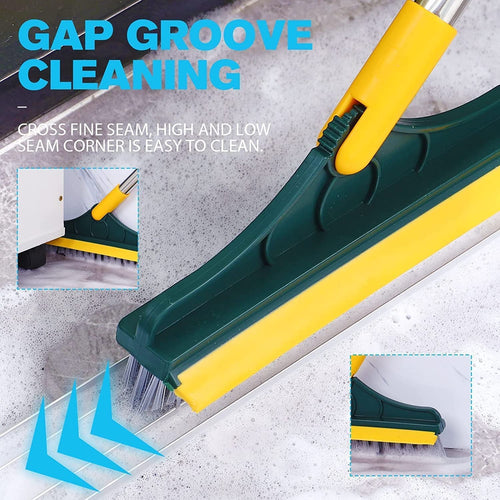 room Wiper 2 In 1 Dual Purpose Cleaning Tool With Strong Bristles And Built In Wiper Blade